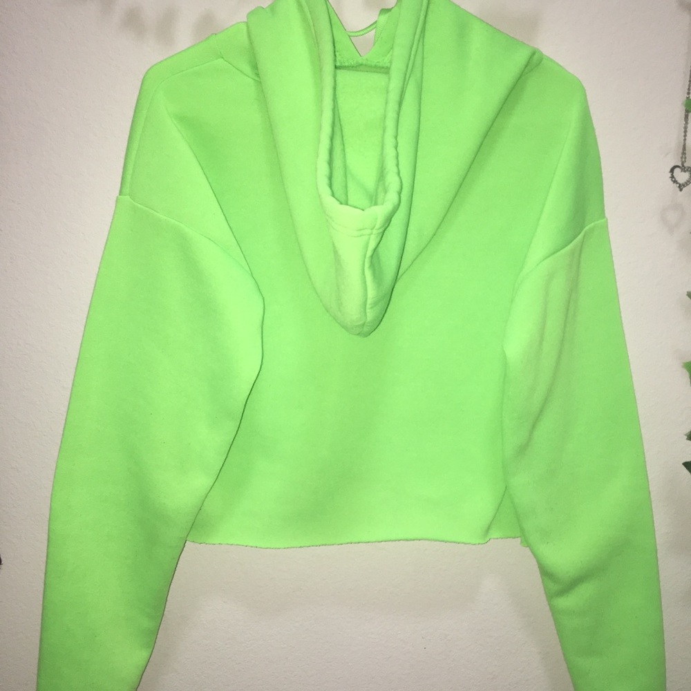 Lime Green Soft Cropped Hoodie (M)